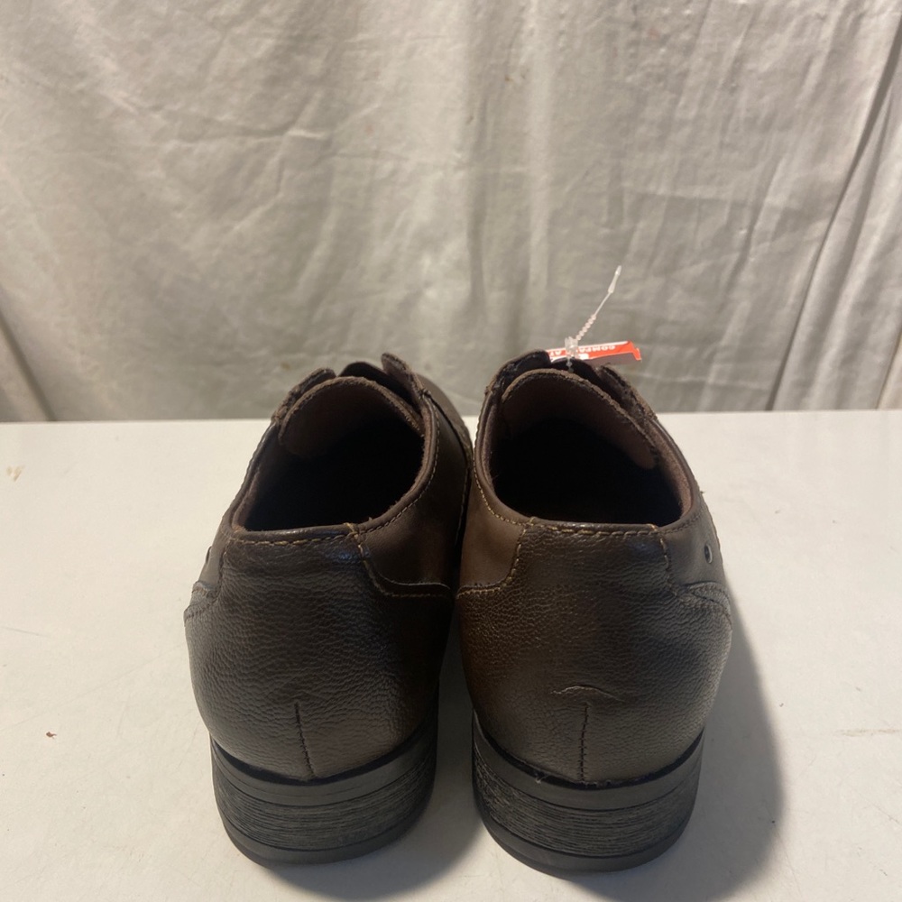 Earth brown leather leather Oxford loafers slip on style 1/2” block heel size 6 - Picture 3 of 7